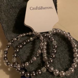 PEARL BEAD Stretch Bracelet Set -                      SOLD AS A SET ONLY!